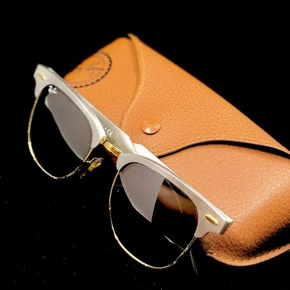 Ray-Ban White and Gold Sunglasses - Picture 3 of 3